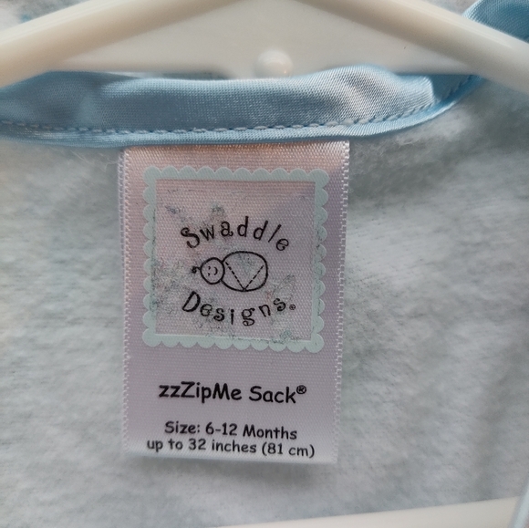 Swaddle Designs 100% Cotton Zzzip Me Sleeveless Blue Swaddle 6-12 Months - Picture 3 of 7